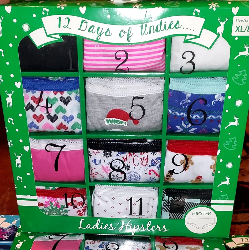 Set of 12 Christmas underwear (Hipster)